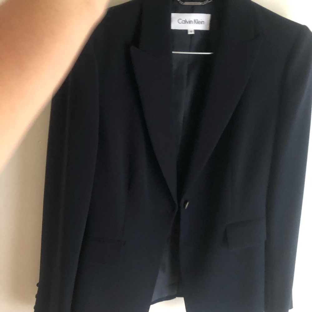 Navy Blue Calvin Klein Suit Jacket Size 4
